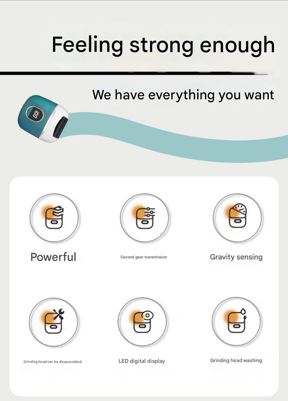 Black Smart Digital Electric Foot File - Automatic Dead Skin Remover