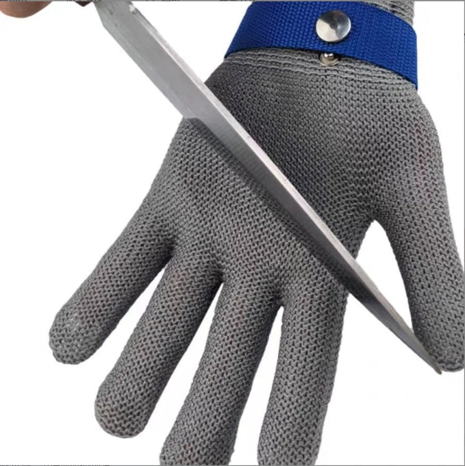1 pair of silver A9 grade 316 stainless steel cut resistant gloves(XL)