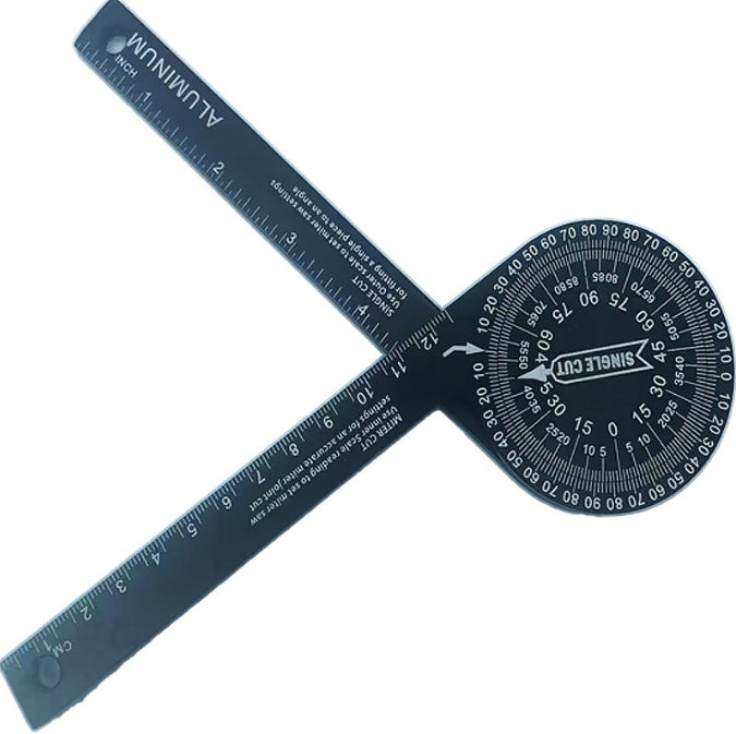 Black Precision 360-Degree Miter Saw Protractor - Aluminum Alloy Angle Finder for Woodworking &amp; Carpentry