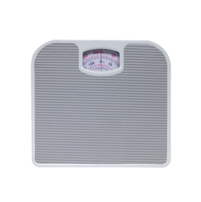 Light Gray Classic Mechanical Bathroom Scale - Battery-Free Analog Body Weight Scale with Non-Slip Platform