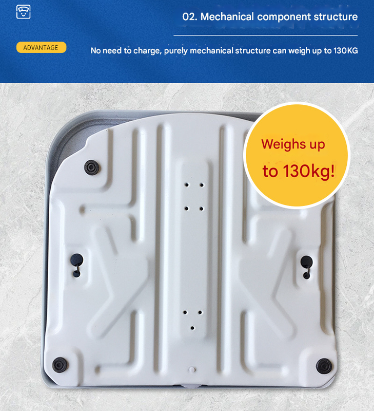 Blue Classic Mechanical Bathroom Scale - Battery-Free Analog Body Weight Scale with Non-Slip Platform