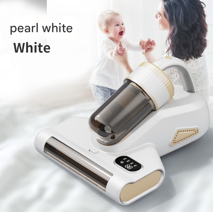 White Advanced Cordless UV-C Dust Mite Vacuum - Handheld Cleaner with Hot Air, Pulsating Pads &amp; LED Display