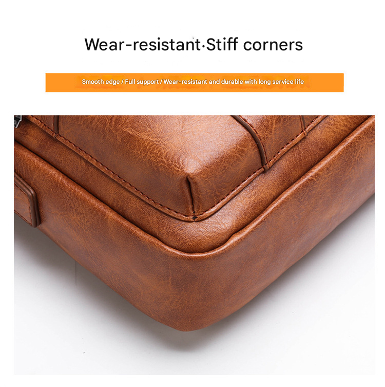 Dark Brown Men's Vintage Crossbody Bag - PU Leather Business Casual Shoulder Messenger Bag for iPad