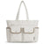 Beige Women's Multi-Pocket Tote Bag - Large Quilted Travel Handbag for Work, Gym, and More
