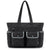 Black Women's Multi-Pocket Tote Bag - Large Quilted Travel Handbag for Work, Gym, and More