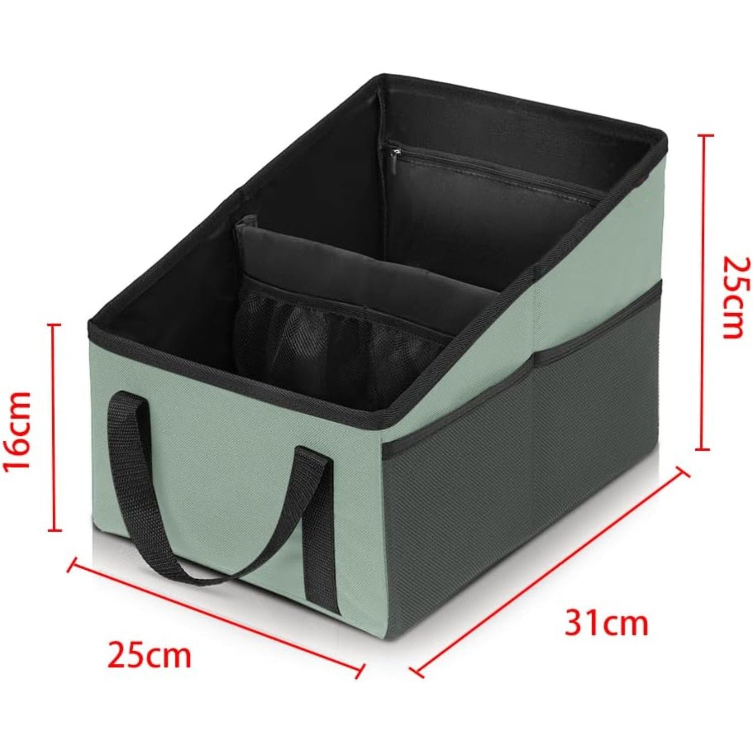 3-piece Blue Car Trunk Storage Box - Large Capacity Oxford Cloth Foldable Car Seat Organizer
