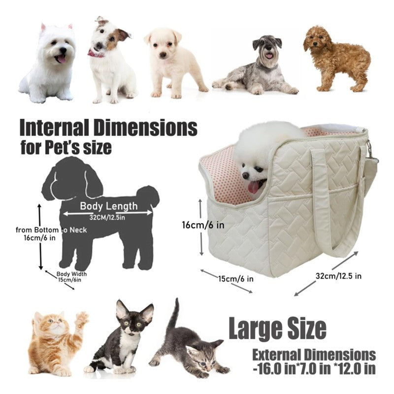 Pink Fashionable Pet Carrier Bag - Stylish Handbag for Cats and Small Dogs