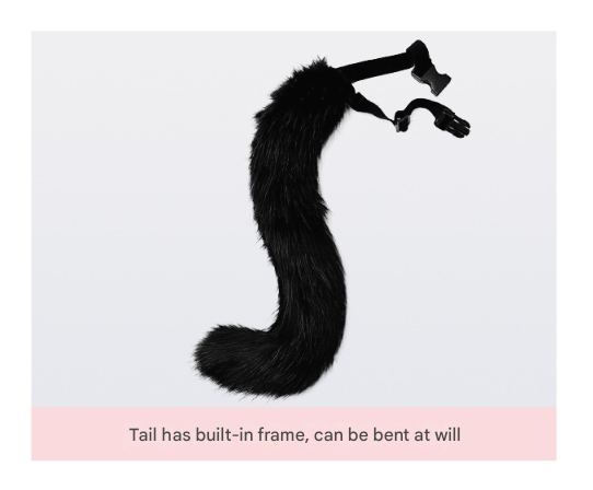 Dark grey Halloween Furry Fox Costume Set - Plush Mask, Ears Headband, Tail, and Paws for Cosplay