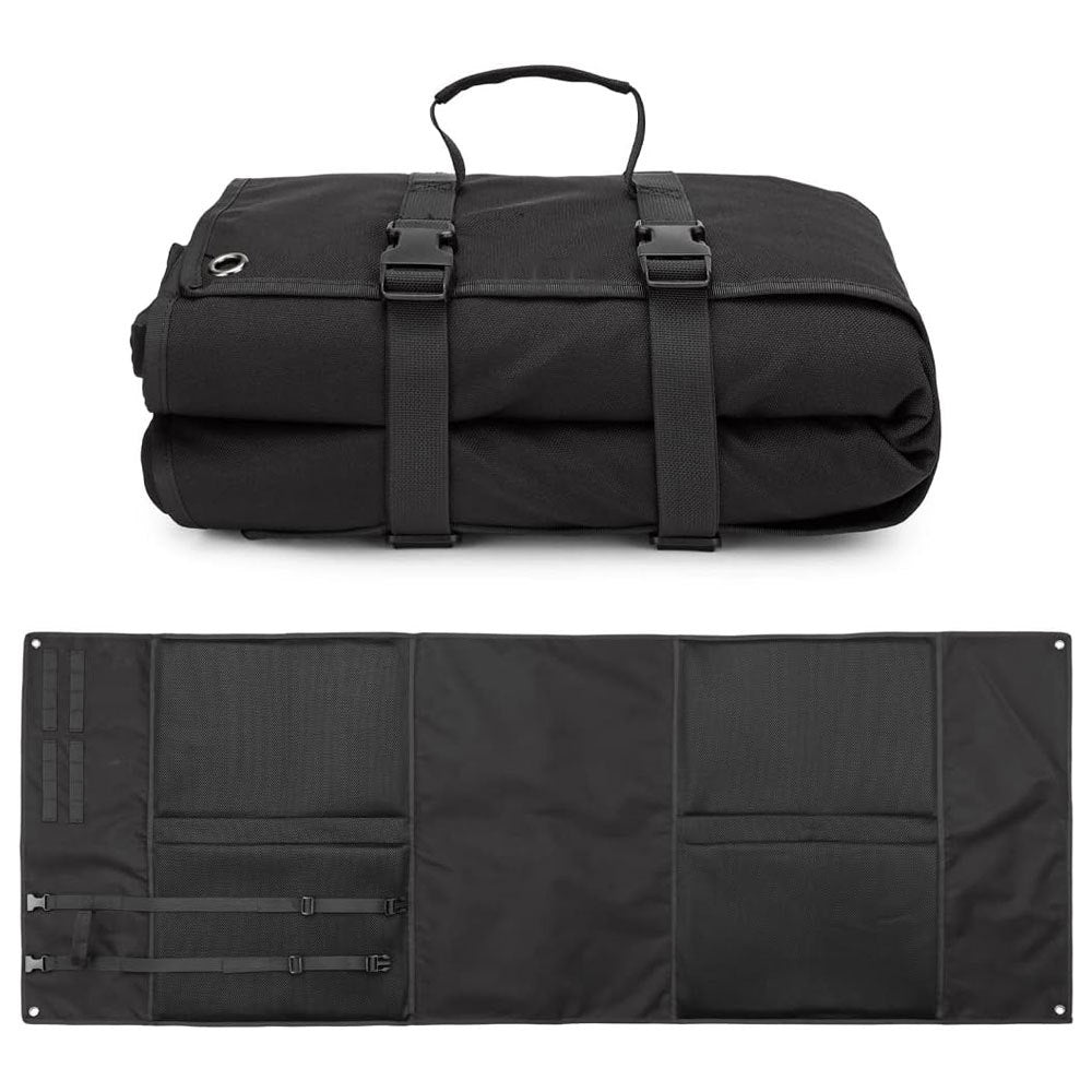 Black Portable Tactical Shooting Mat - Lightweight Roll-Up Ground Pad for Outdoor Range &amp; Hunting