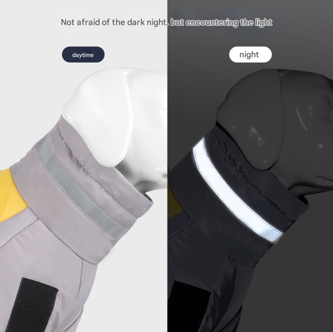 Greyish purple Reflective Winter Dog Coat - Waterproof Puffer Vest with Harness D-Ring for Outdoor Walks(6XL)