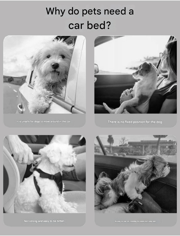 Pink Plush Dog Car Booster Seat - 2-in-1 Travel Bed for Small Dogs with Washable Cover