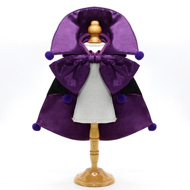 Purpie Regal Vampire Pet Cape | Halloween &amp; Christmas Costume Cloak with Bow &amp; Pom-Poms for Dogs and Cats(Size M)
