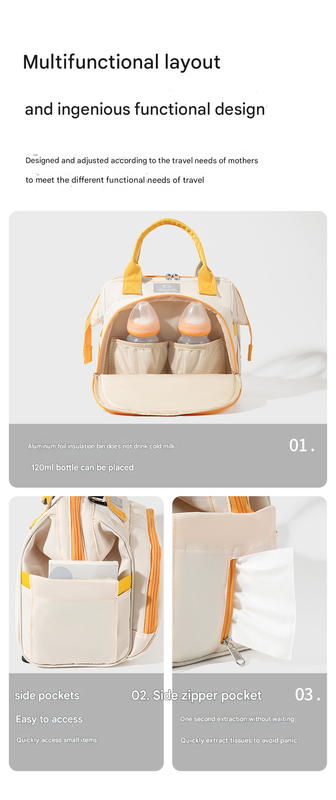 Khaki Versatile 3-in-1 Nappy Bag | Convertible Backpack, Tote & Crossbody with Insulated Pockets