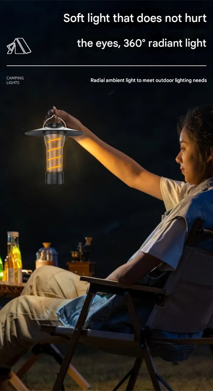 Vintage Lighthouse LED Camping Lantern | 5-Mode Rechargeable Light with Tripod