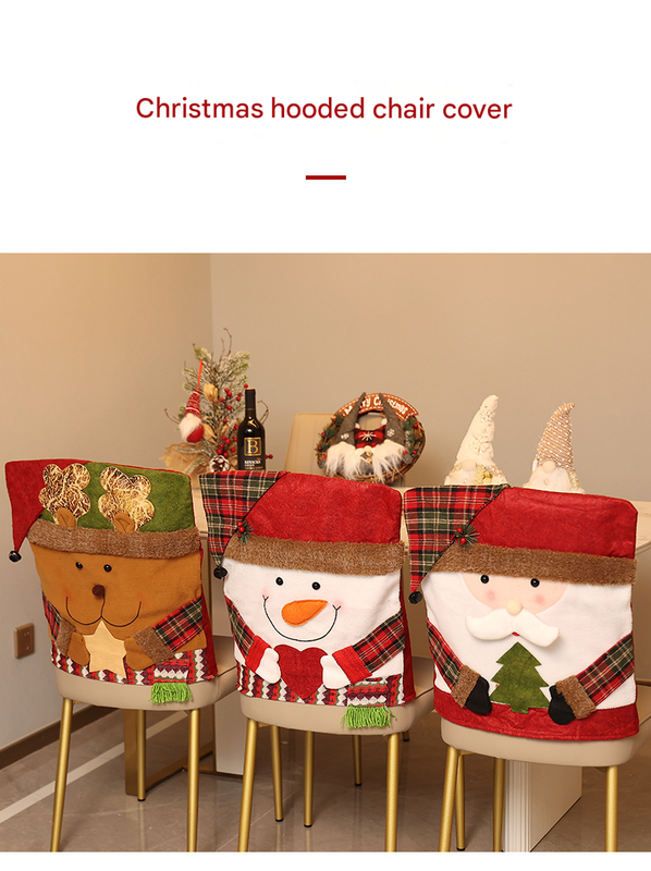 Festive Christmas Dining Chair Covers | Santa, Snowman & Reindeer Character Slipcovers