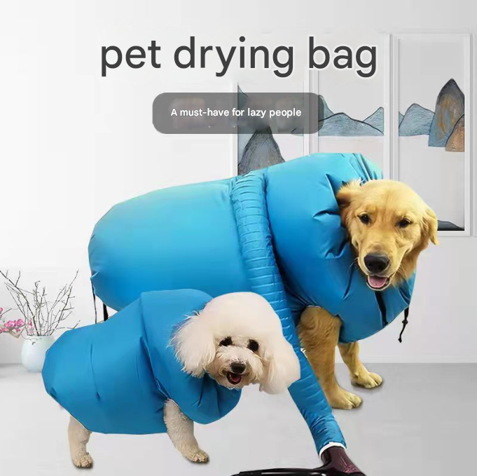 Portable Pet Grooming Dryer Bag - Hands-Free Quick-Drying Coat for Dogs & Cats After Bath(Size L)