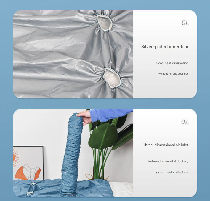 Portable Pet Grooming Dryer Bag - Hands-Free Quick-Drying Coat for Dogs & Cats After Bath(Size XL)