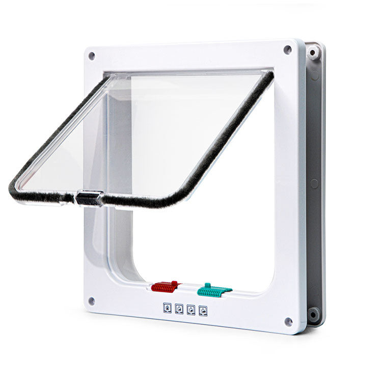 Secure 4-Way Locking Pet Door for Cats &amp; Small Dogs - Easy Access Flap for Doors, Walls &amp; Glass(Size M)