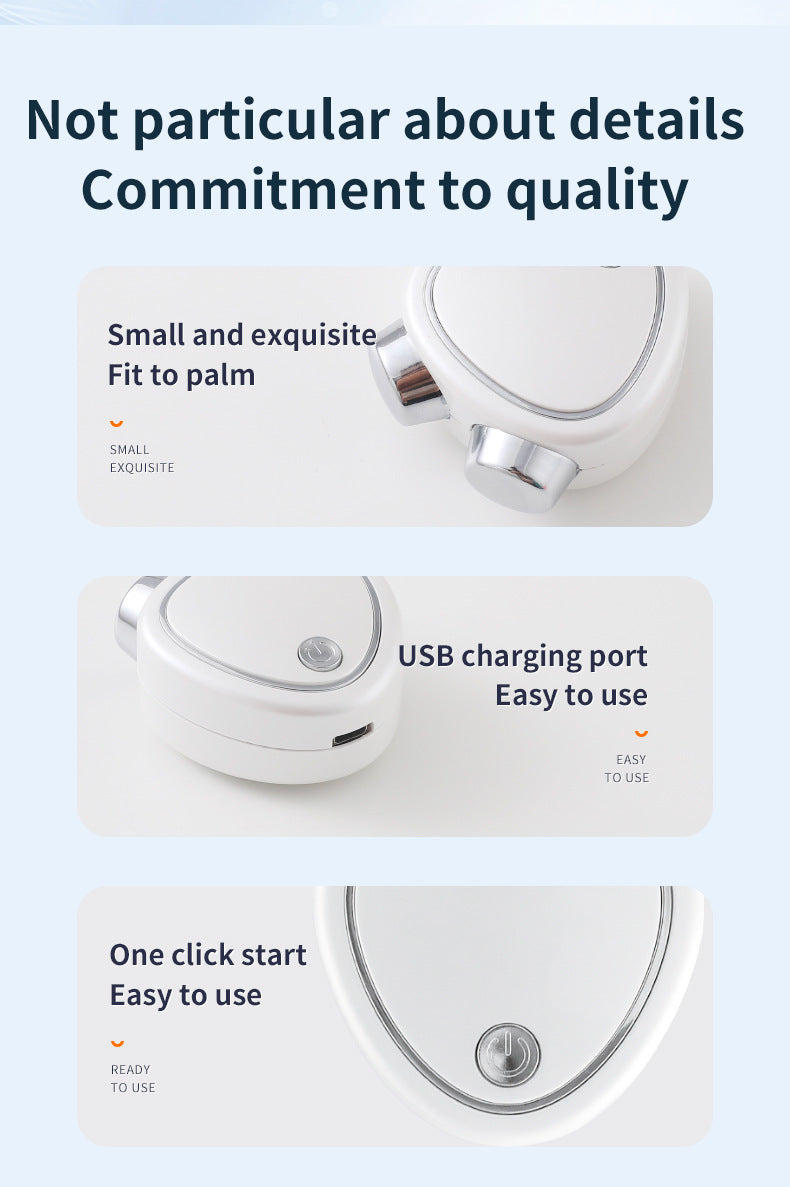 White EMS Microcurrent Facial Lifting Massager - Skin Tightening & Sculpting Beauty Tool