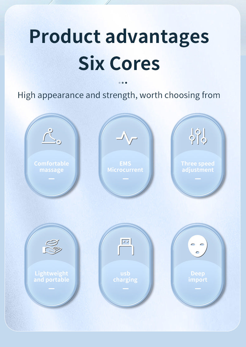 White EMS Microcurrent Facial Lifting Massager - Skin Tightening & Sculpting Beauty Tool