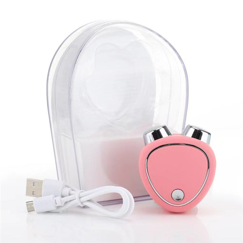 Pink EMS Microcurrent Facial Lifting Massager - Skin Tightening &amp; Sculpting Beauty Tool