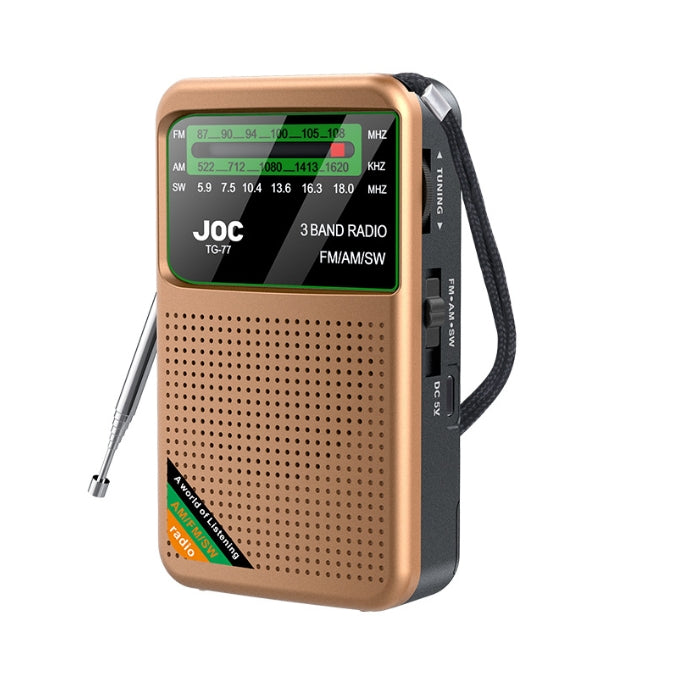 Golden JOC TG-77 Multi-Band Rechargeable Radio for Seniors - Automatic Channel Search, FM/AM/SW Bands