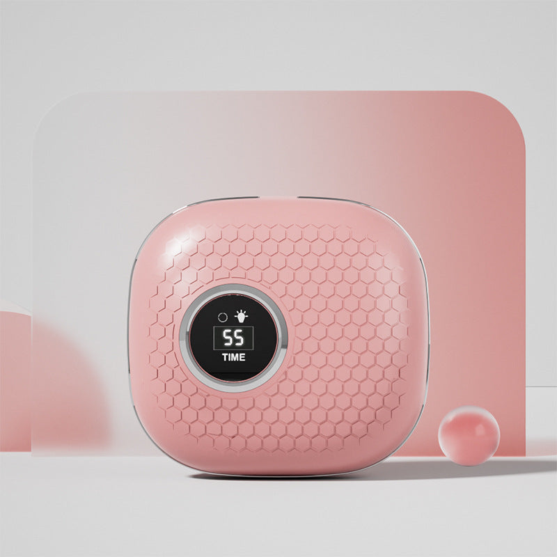 Pink Portable Ultrasonic Contact Lens Cleaner - Automatic Electric Cleaning Case with LED Makeup Mirror, USB Rechargeable for Travel &amp; Home