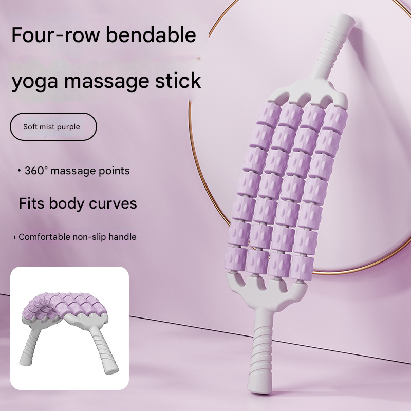 Purple Four-Row Bendable Massage Roller - Muscle Relaxation and Sensory Integration Training for Children