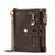 Coffee Genuine Leather Men's RFID Blocking Wallet - High Capacity Trifold with Zipper Coin Pocket