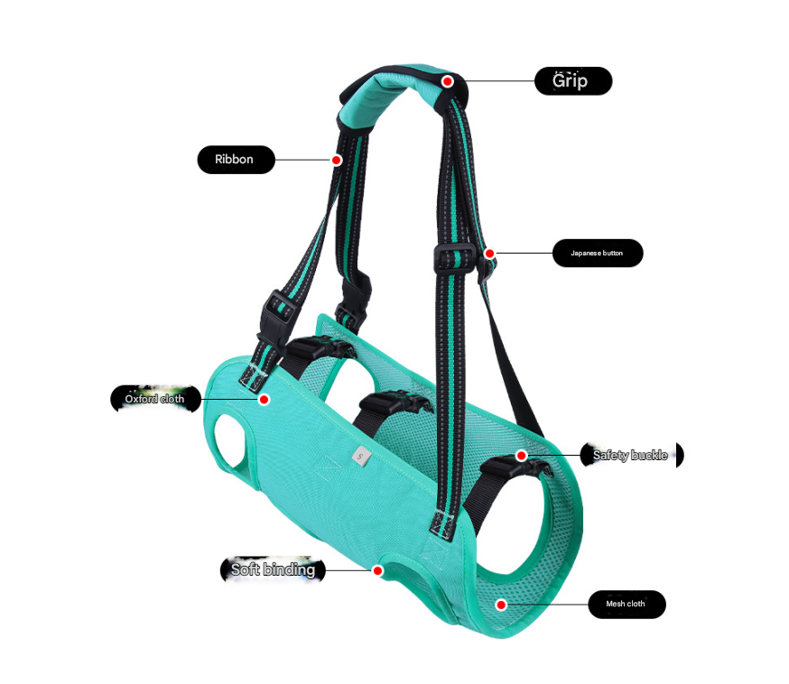 Black Pet Support Harness for Senior and Disabled Dogs - Adjustable Chest and Back Support Leash(Size XL)