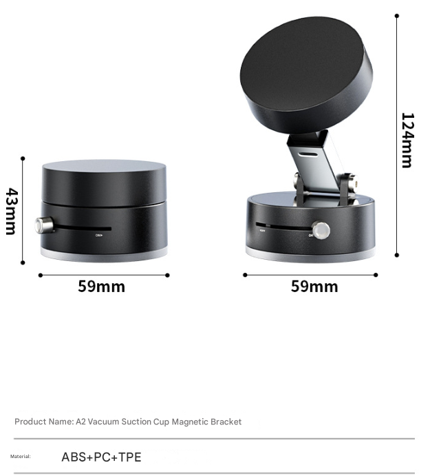 White Multi-Functional Vacuum Suction Cup Stand - Foldable, Extendable Kitchen Lazy Person's Dual-Sided Magnetic Phone Holder