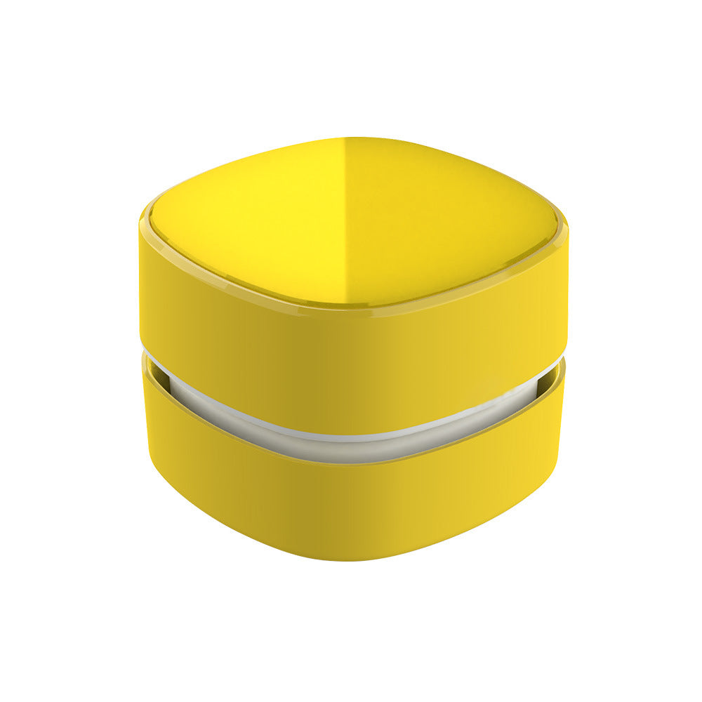 Yellow Rechargeable Cordless Mini Desktop Vacuum - Portable Handheld Cleaner for Desk, Keyboard, Crumb &amp; Dust