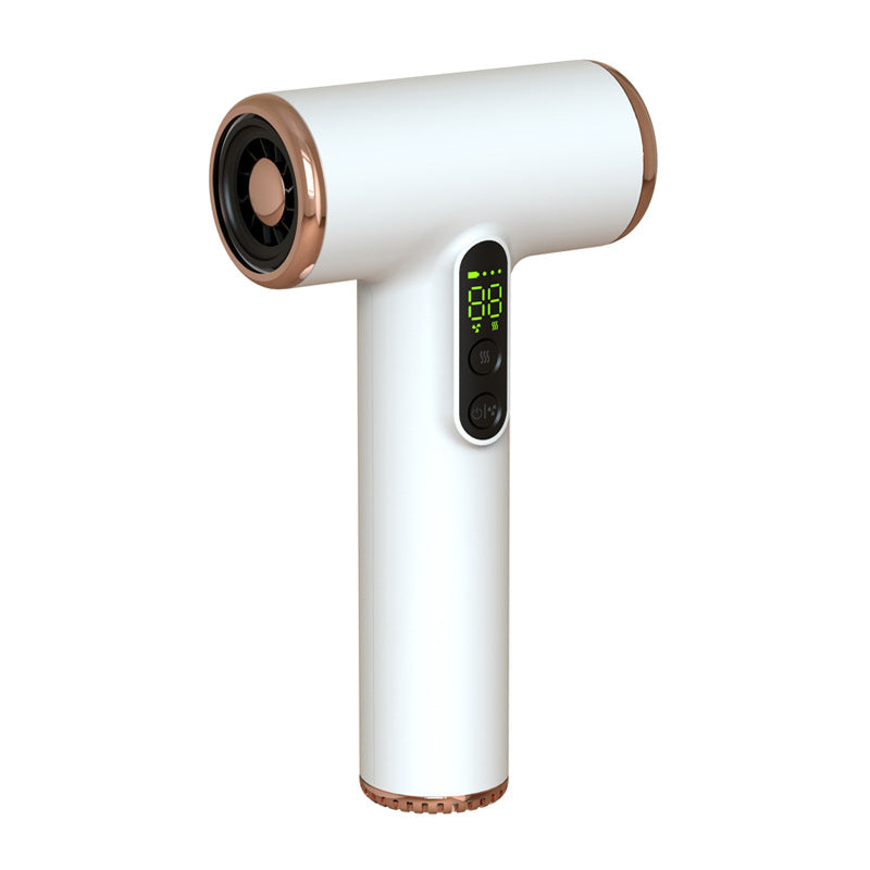 White High-Power Cordless Hair Dryer, 15600mAh USB Rechargeable Blow Dryer with Hot &amp; Cold Air, 3 Speeds &amp; Heat Settings