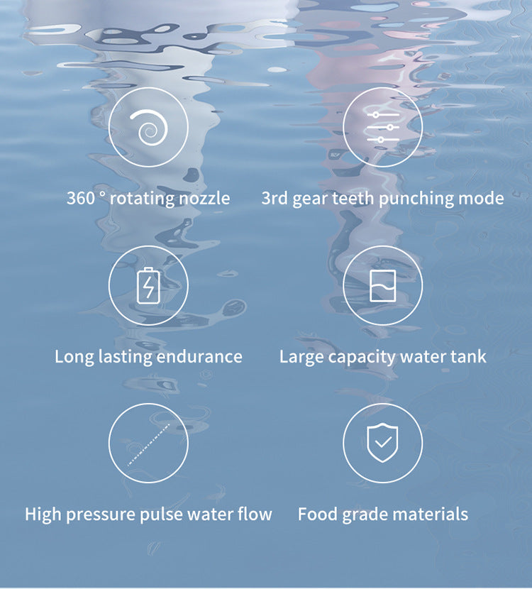 White Cordless Water Flosser & Oral Irrigator - Portable Teeth Cleaner with 3 Modes & 4 Jet Tips