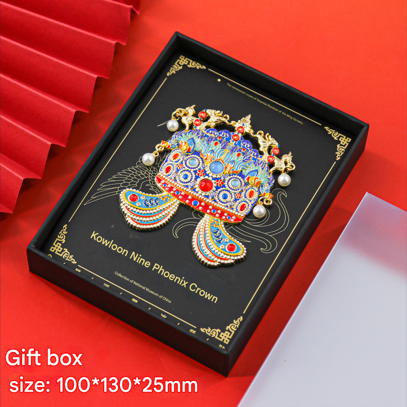 Imperial Chinese Phoenix Crown 3D Metal Fridge Magnet - Mystery Blind Box Collectible Gift