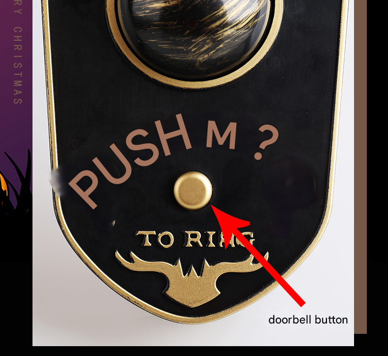 2-Piece Black Halloween Animated Eyeball Doorbell - Spooky Light-Up Prop with Scary Sounds for Party & Door Decoration