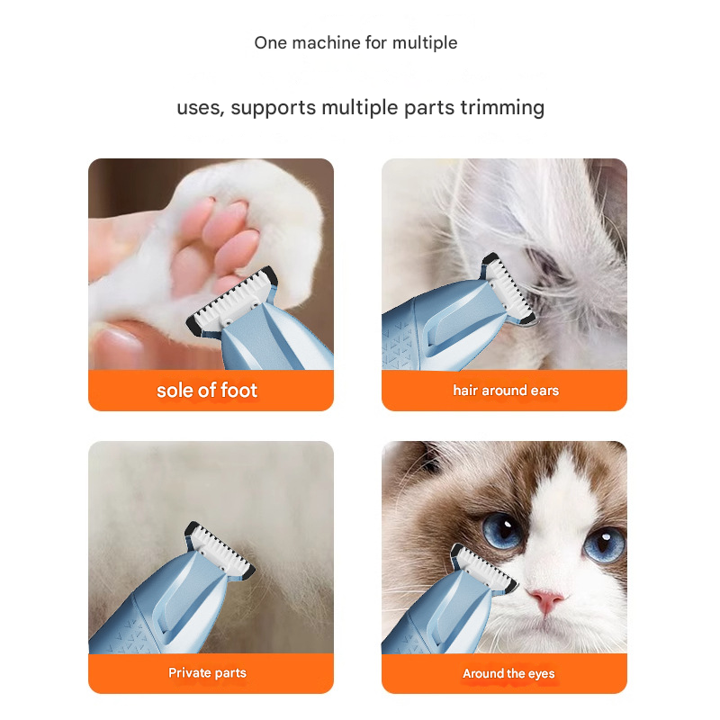 Purple Precision Pet Paw Trimmer - Waterproof & Rechargeable Grooming Clipper for Dog & Cat Paws, Eyes, and Ears