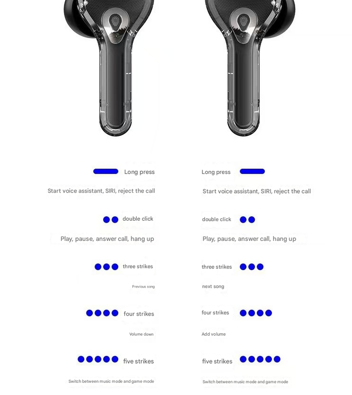 Black Smart TWS Earbuds with Full-Color LCD Touchscreen Case - Bluetooth 5.4, HiFi Stereo & ENC Noise Cancelling