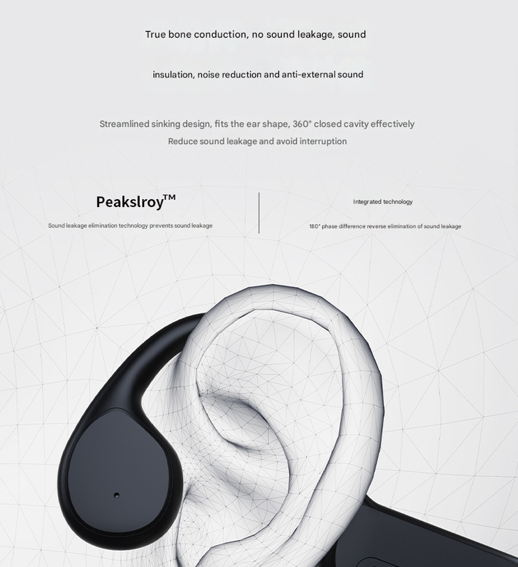 White orange IPX8 Waterproof Swimming Headphones - Bone Conduction with 32GB MP3 Player