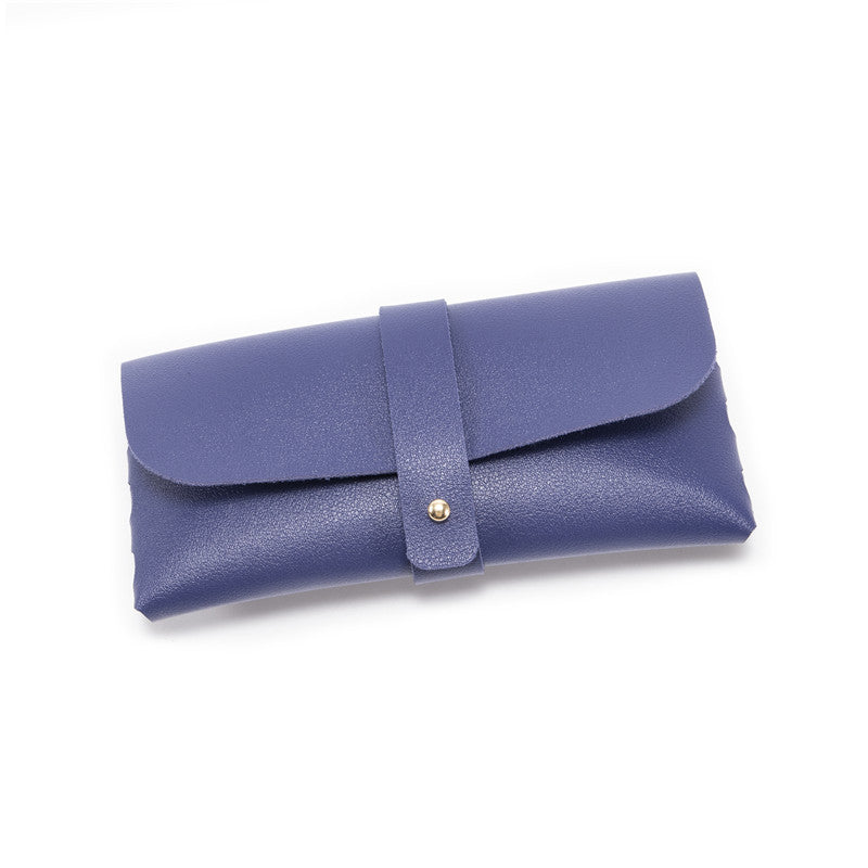 3-Piece Blue Chic &amp; Sleek PU Leather Soft Eyeglass Case - Protective Pouch for Sunglasses &amp; Reading Glasses