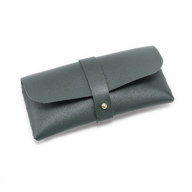 3-Piece Green Chic &amp; Sleek PU Leather Soft Eyeglass Case - Protective Pouch for Sunglasses &amp; Reading Glasses