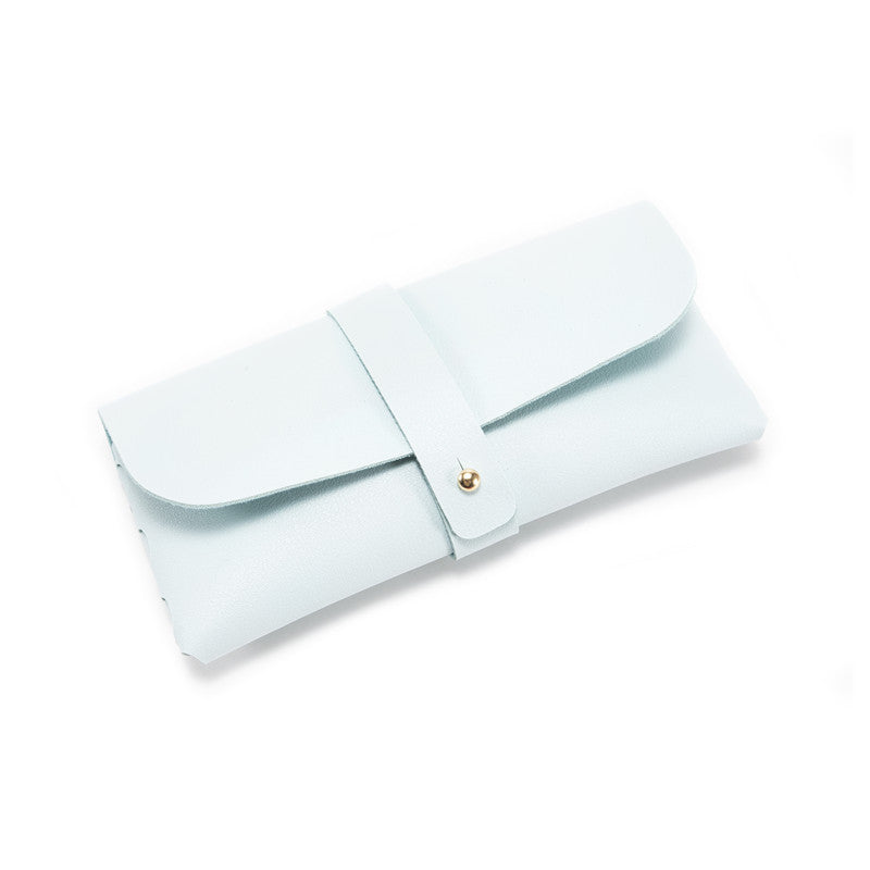 3-Piece Sky blue Chic &amp; Sleek PU Leather Soft Eyeglass Case - Protective Pouch for Sunglasses &amp; Reading Glasses