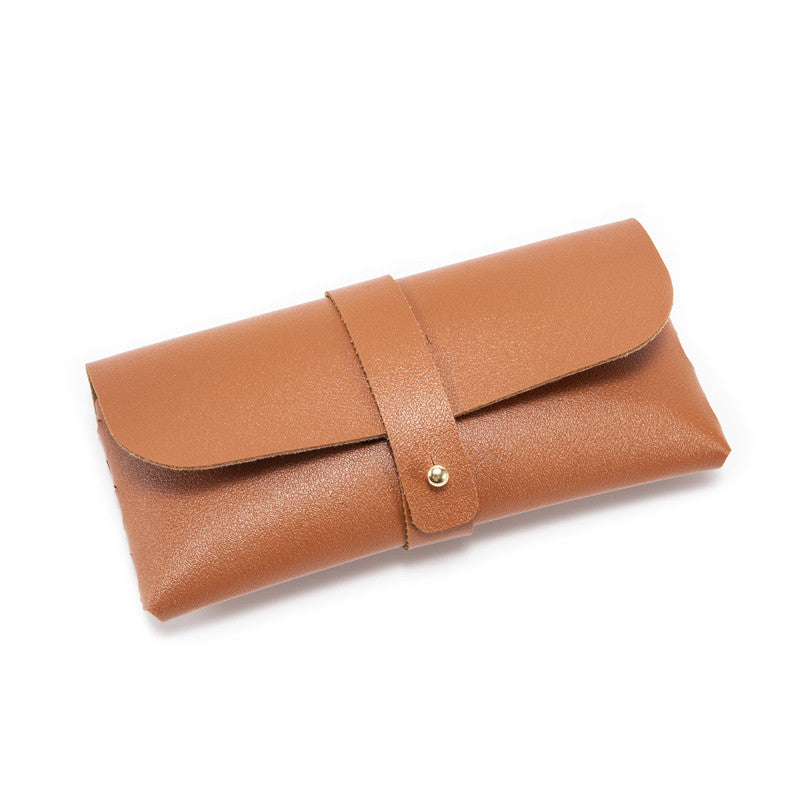 3-Piece brown Chic &amp; Sleek PU Leather Soft Eyeglass Case - Protective Pouch for Sunglasses &amp; Reading Glasses