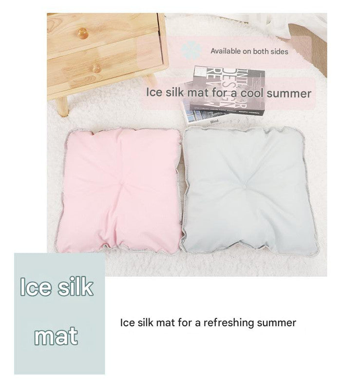 Grey Premium Portable Pet Tent Bed with Cooling Mat - Breathable Foldable Outdoor Indoor Cat Dog House Shelter for Summer(Size: L)