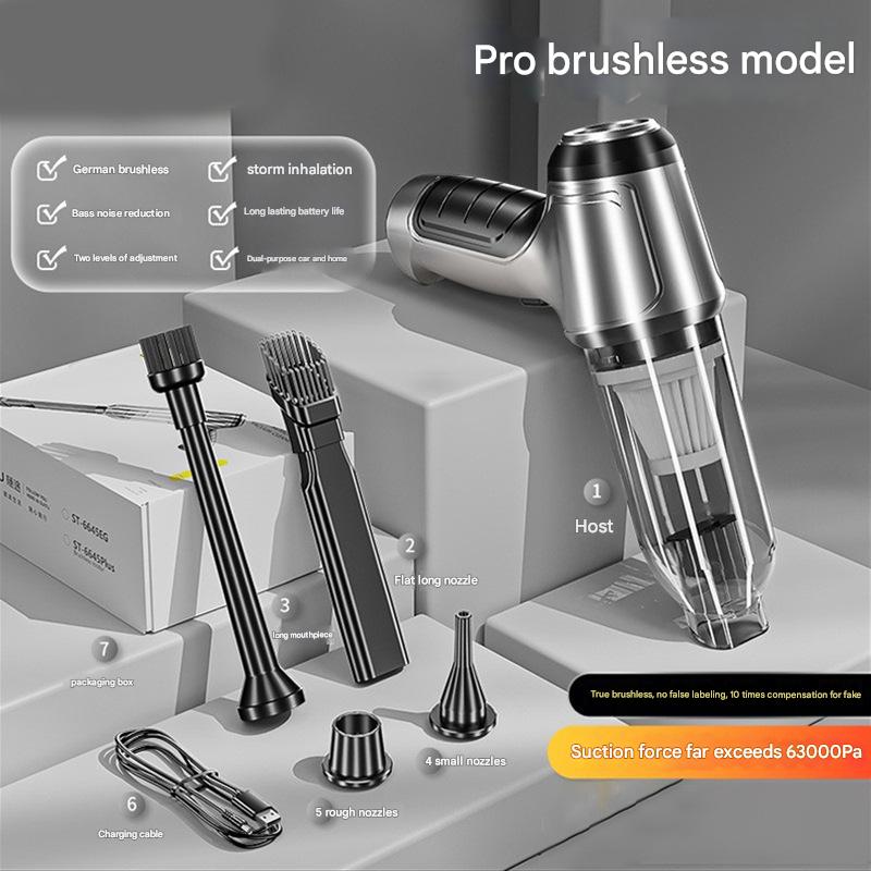 Silver-gray Multi-Functional Cordless Handheld Vacuum Cleaner - Powerful Blower &amp; Inflator for Car and Home