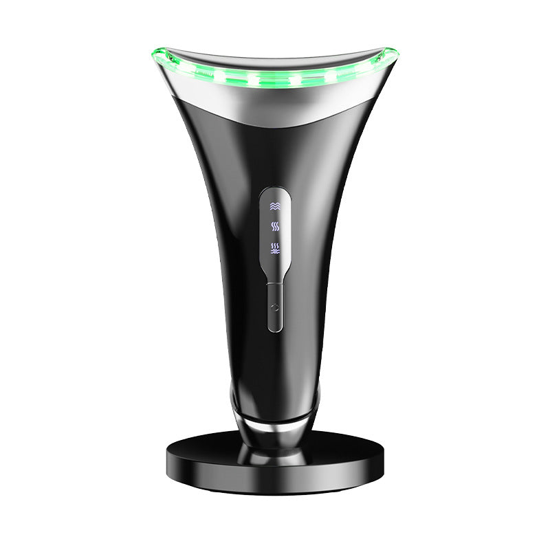MJ-400 black Rechargeable EMS Facial &amp; Neck Sculpting Device - 3-in-1 LED Light Therapy Massager(Seven Colors)