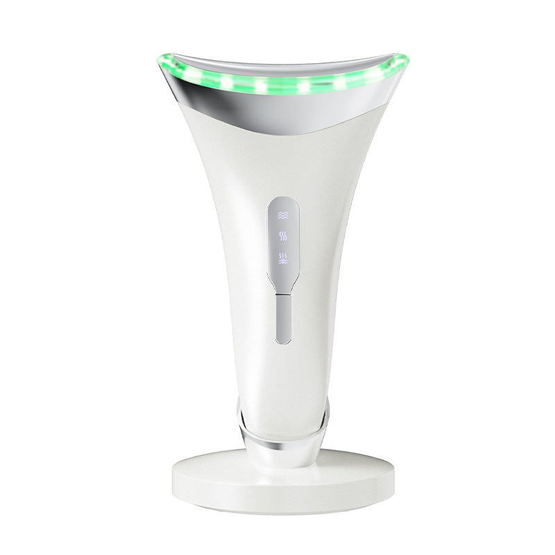 MJ-400 white Rechargeable EMS Facial &amp; Neck Sculpting Device - 3-in-1 LED Light Therapy Massager(Seven Colors)