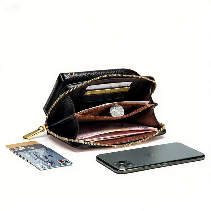 Yellow Chic Embroidered Crossbody Phone Wallet - All-in-One Purse with Kiss-Lock Clasp