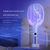 White Rechargeable 2-in-1 Bug Zapper Racket - Electric Fly Swatter & UV Mosquito Lamp with Charging Base
