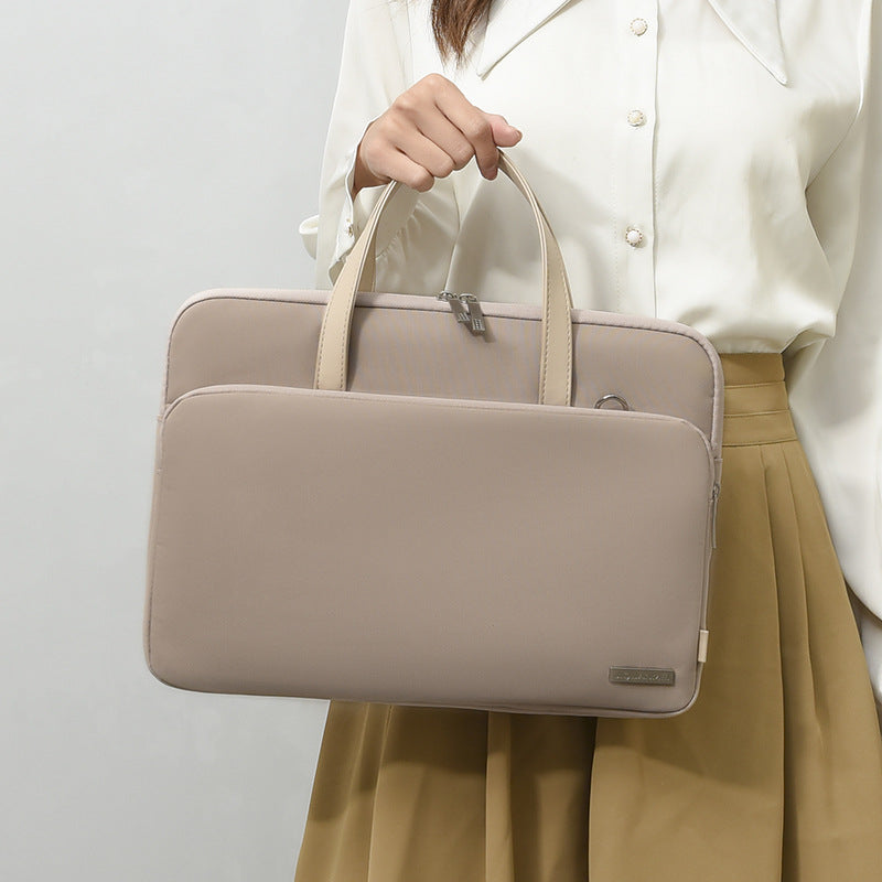 Pink Chic Padded Laptop Bag for 15.6-Inch Notebooks - Versatile Shoulder Briefcase with Trolley Strap